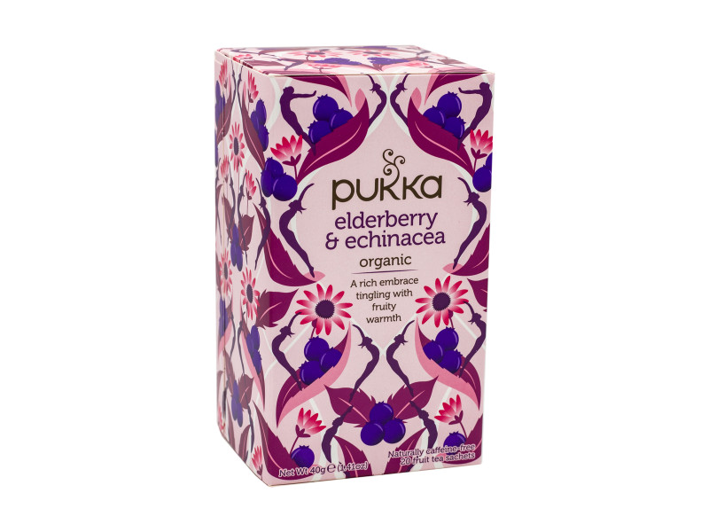 Pukka čaj Černý bez s echinaceou, 20 sáčků