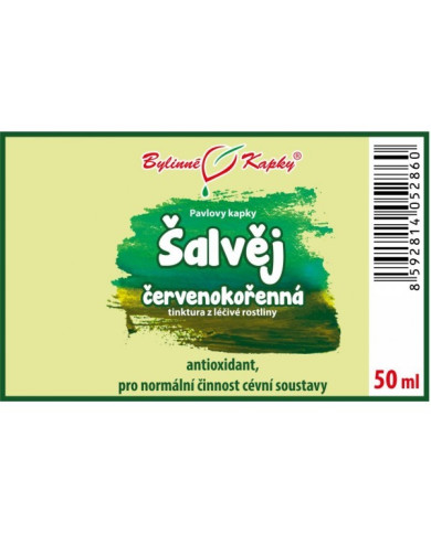 Šalvěj červenokořenná - bylinné kapky (tinktura) 50ml