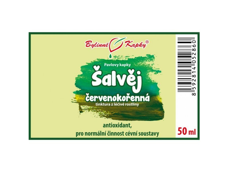 Šalvěj červenokořenná - bylinné kapky (tinktura) 50ml