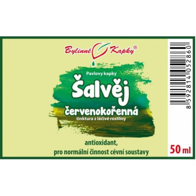 Šalvěj červenokořenná - bylinné kapky (tinktura) 50ml