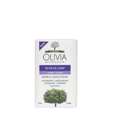 OLIVIA Přírodní Olivové mýdlo s Levandulovým olejem 115 g