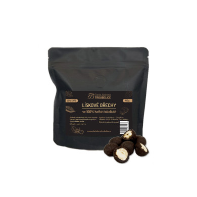 Lískové ořechy ve 100% hořké čokoládě LOWCARB, 150 g