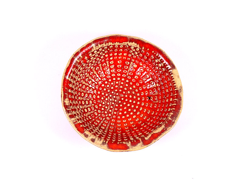 Keramická miska - červená muchomůrka (lesklá)