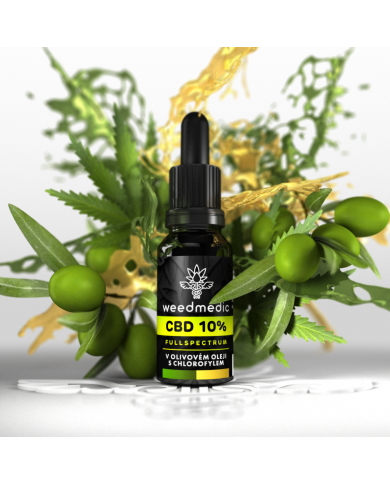 10% CBD olej s Chlorofylem, Full spectrum, THC<1%