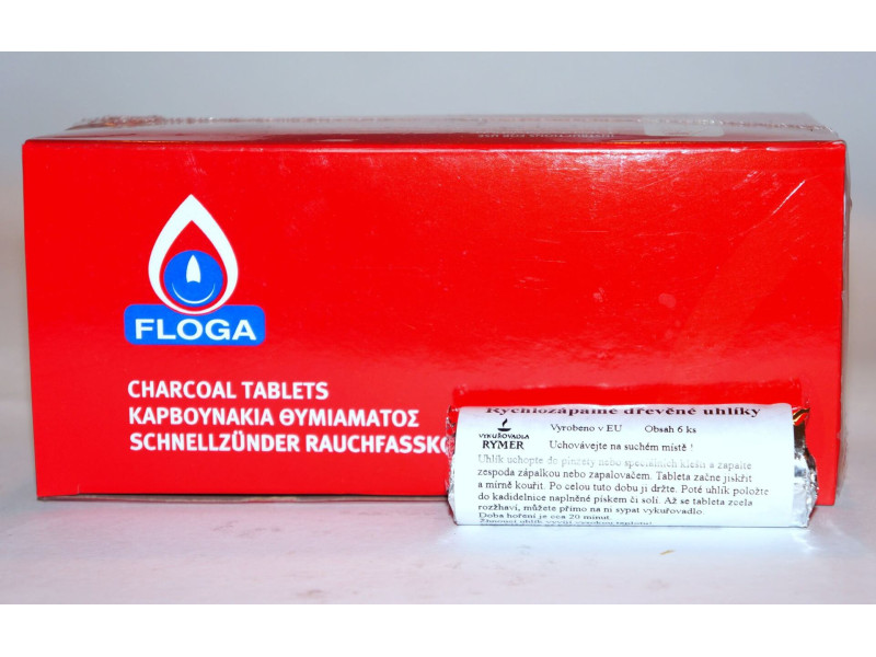 VÁŽENÉ - KRABICE FLOGA, malé uhlíky ( 20 válců v krabici )