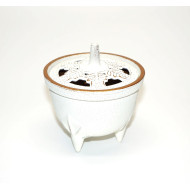 KADIDELNICE - Iwachu - litinová s pokličkou/ bílá