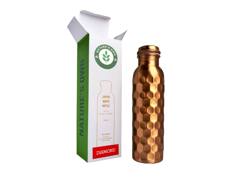 Měděná láhev na vodu vzor Diamant, 950 ml, Nature's Own