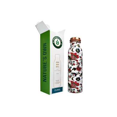 Měděná láhev na vodu vzor Květinový, 950 ml, Nature's Own