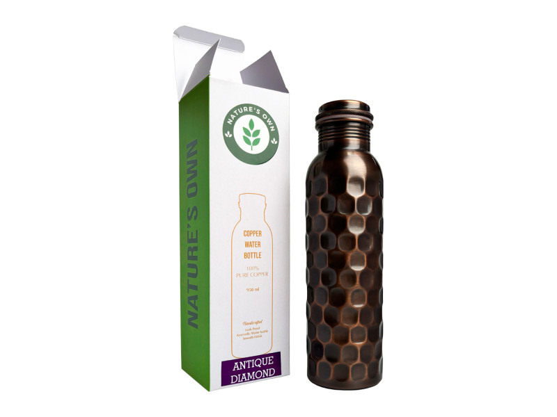 Měděná láhev na vodu vzor Starožitný Diamant, 950 ml, Nature's Own