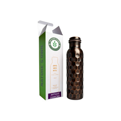Měděná láhev na vodu vzor Starožitný Diamant, 950 ml, Nature's Own