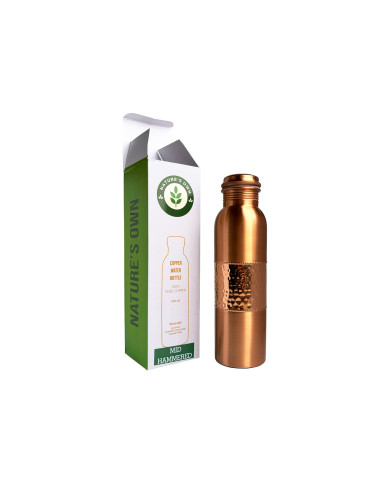 Měděná láhev na vodu vzor Tepaný střed, 950 ml, Nature's Own