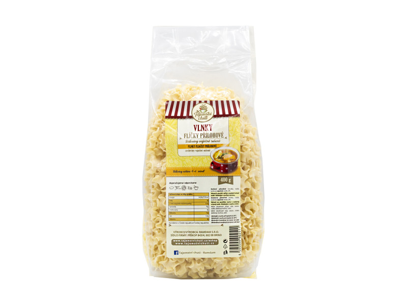Těstoviny Vlnky – flíčky, 400 g, RAMDAM