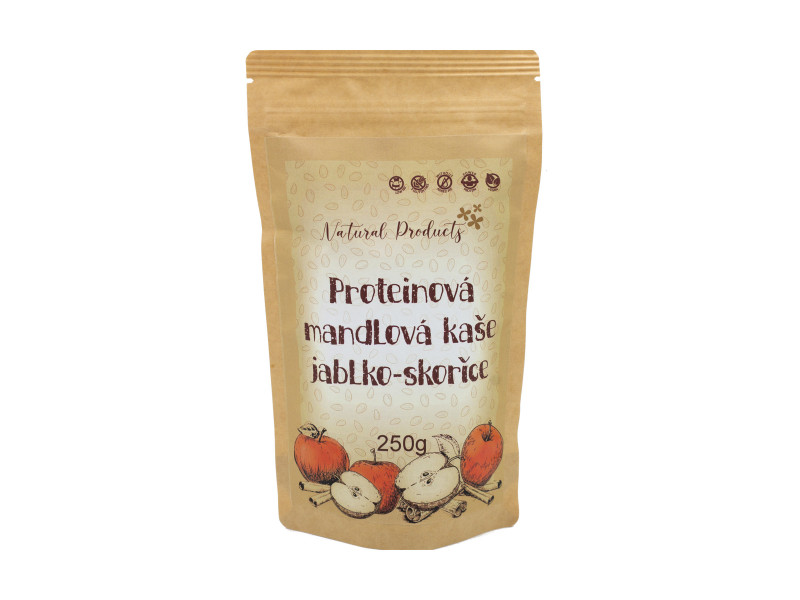 RAW Proteinová mandlová kaše jablko-skořice, 250 g, Natural Products