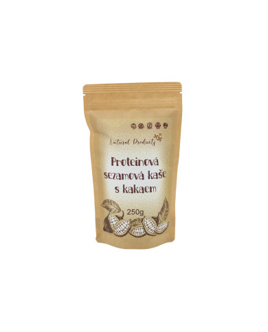 RAW Proteinová sezamová kaše s kakaem, 250 g, Natural Products