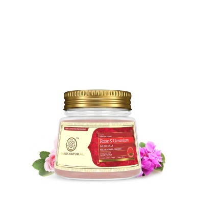 Sůl do koupele Růže & Geranium, 200 g, Khadi Natural