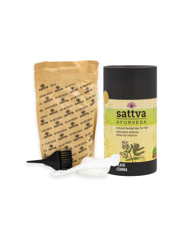 Henna na vlasy - Černá, 150 g, Sattva