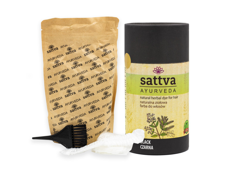 Henna na vlasy - Černá, 150 g, Sattva