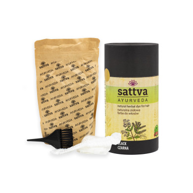 Henna na vlasy - Černá, 150 g, Sattva