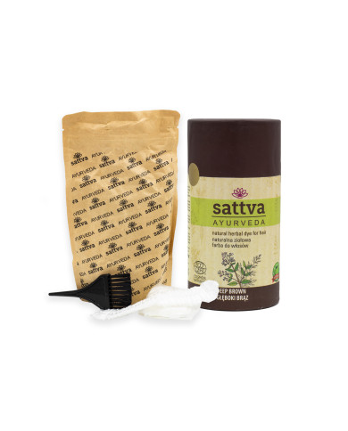 Henna na vlasy - Sytě Hnědá, 150 g, Sattva