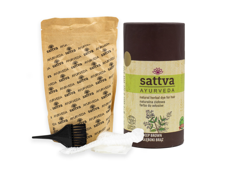 Henna na vlasy - Sytě Hnědá, 150 g, Sattva