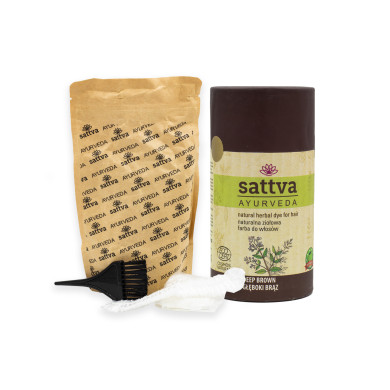 Henna na vlasy - Sytě Hnědá, 150 g, Sattva