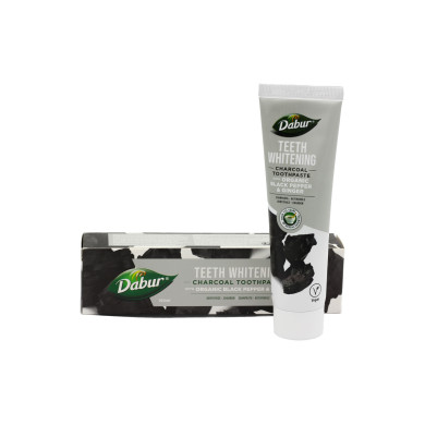 Zubní pasta bělicí s Aktivním uhlím, pepřem a zázvorem, 100 ml, Dabur