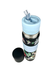 Pajarito Thermos metalic 750 ml, black with birds
