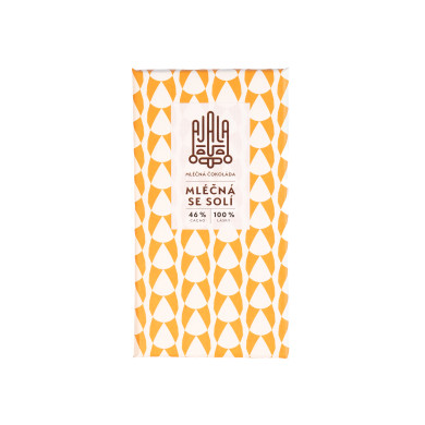 Mléčná se solí  46 % Cacao 100% Lásky